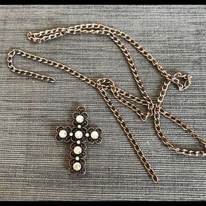 COPPER METAL RHINESTONE CROSS & CHAIN DIY PROJECT